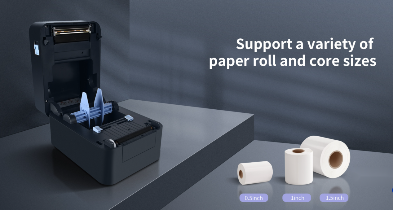 Imprimanta de etichete SP320 suportă diferite dimensiuni de role de hârtie.png